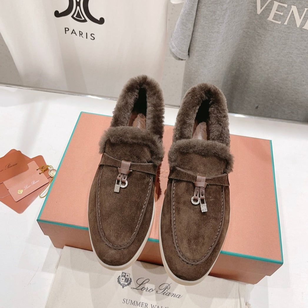 LP SUMMER CHARMS WALK LOAFERS BROWN FLEECE - 35