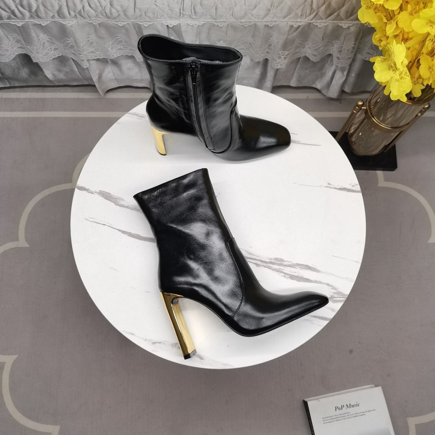 SL AUTEUIL HEELED ANKLE BOOT BLACK CALFSKIN - 35