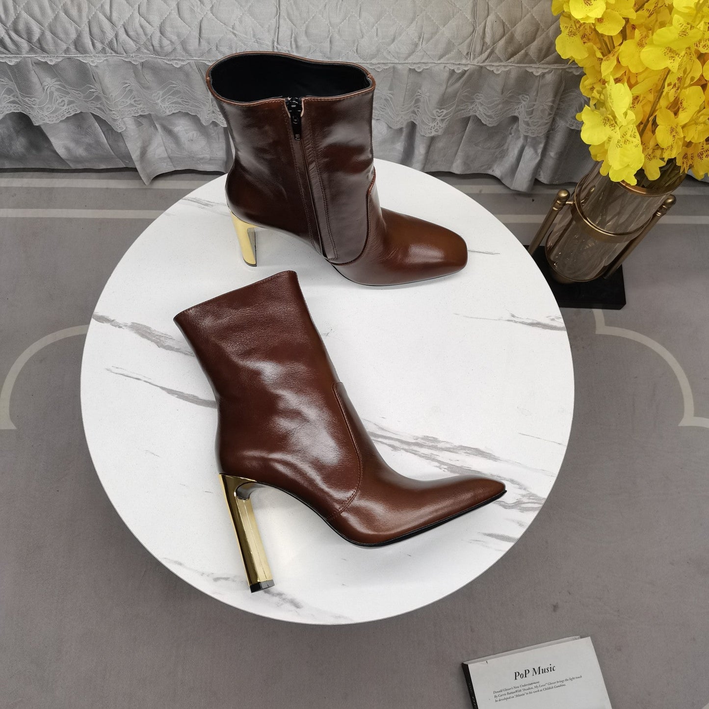SL AUTEUIL HEELED ANKLE BOOT BROWN CALFSKIN - 35