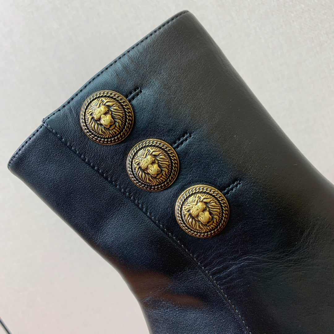 Черевики BALMAIN 26S ANKLE BOOTS 100 MM зі шкіри теляти чорного кольору