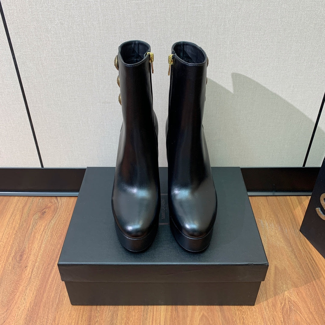 Черевики BALMAIN 26S ANKLE BOOTS 100 MM зі шкіри теляти чорного кольору