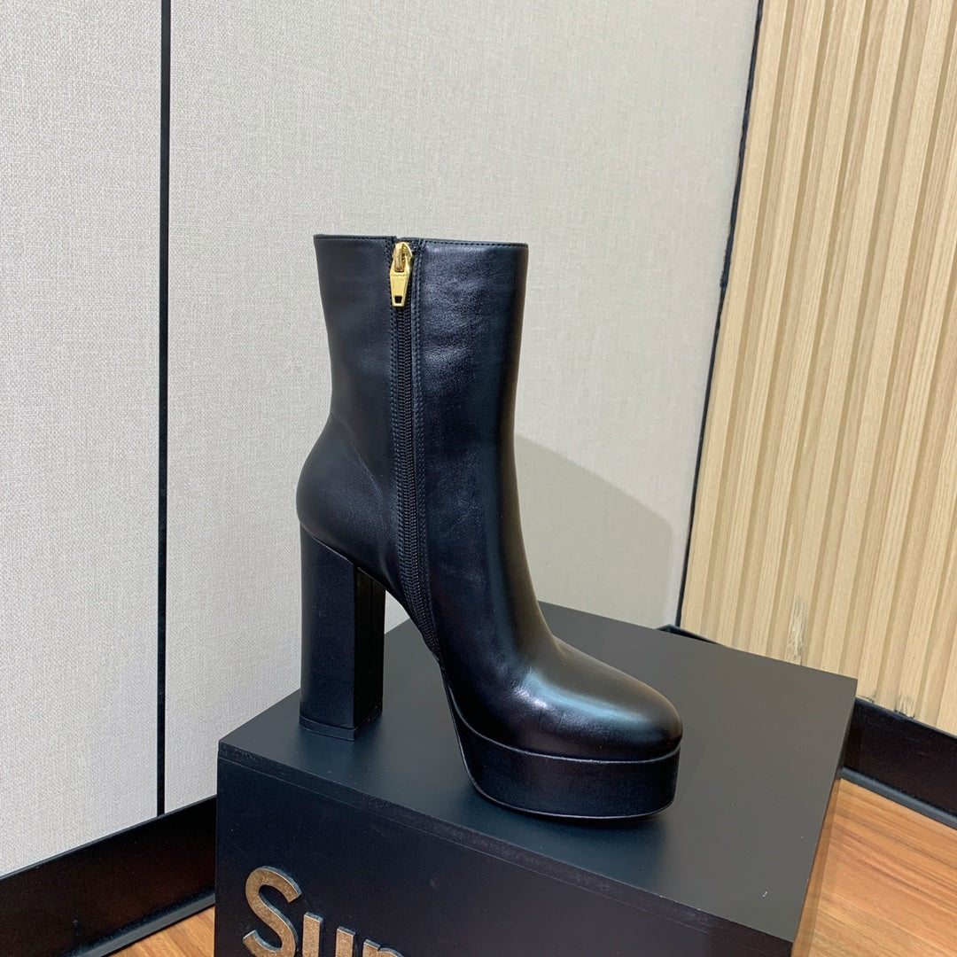Черевики BALMAIN 26S ANKLE BOOTS 100 MM зі шкіри теляти чорного кольору