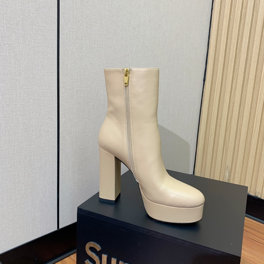 ЧЕРЕВИКИ BALMAIN 26S 100 ММ ІЗ ТЕЛЯЧОЇ ШКІРИ БЕЖЕВОГО КОЛЬОРУ