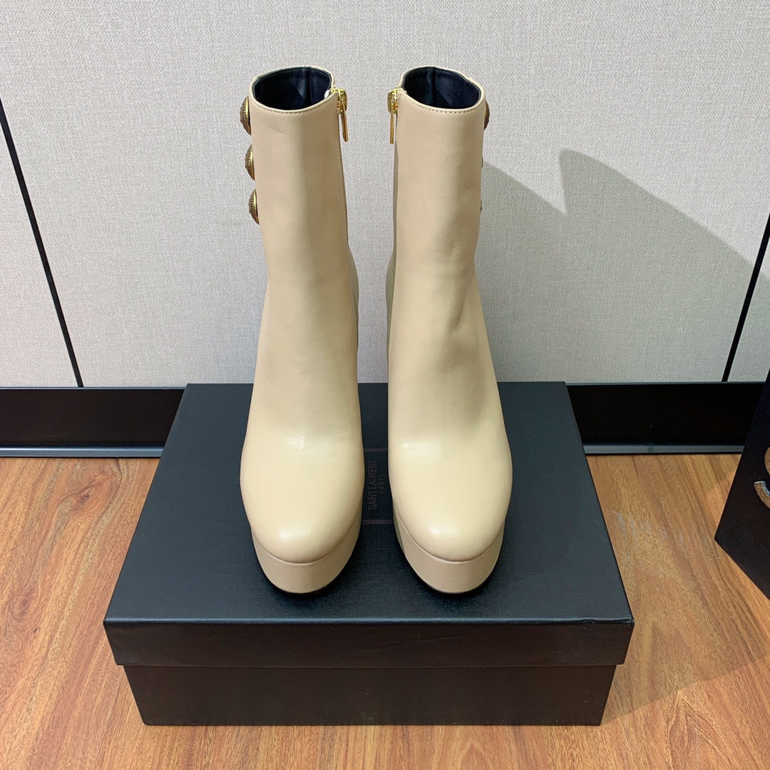 ЧЕРЕВИКИ BALMAIN 26S 100 ММ ІЗ ТЕЛЯЧОЇ ШКІРИ БЕЖЕВОГО КОЛЬОРУ