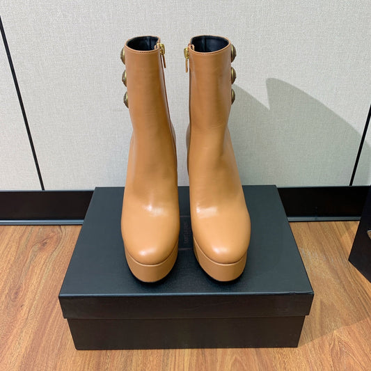ЧЕРЕВИКИ BALMAIN 26S 100 ММ З КОРИЧНЕВОЇ ТЕЛЯЧОЇ ШКІРИ