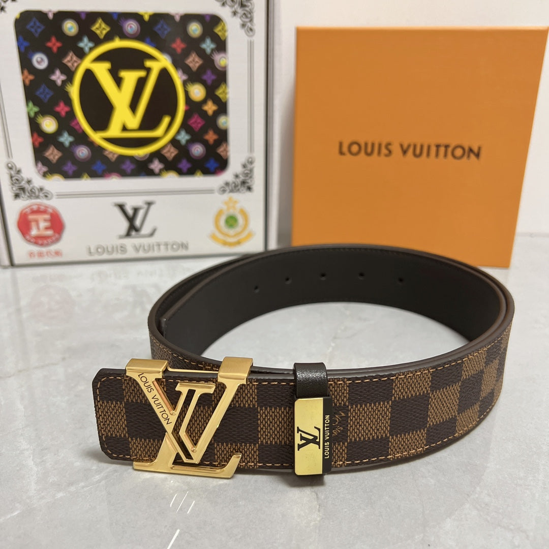 LV 25S BELT 38 MM IN BROWN CALFSKIN 593202 - 26-28