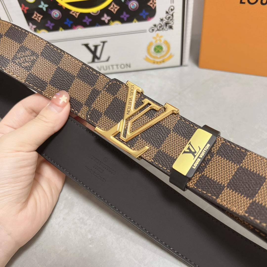 LV 25S BELT 38 MM IN BROWN CALFSKIN 593202 - 26-28