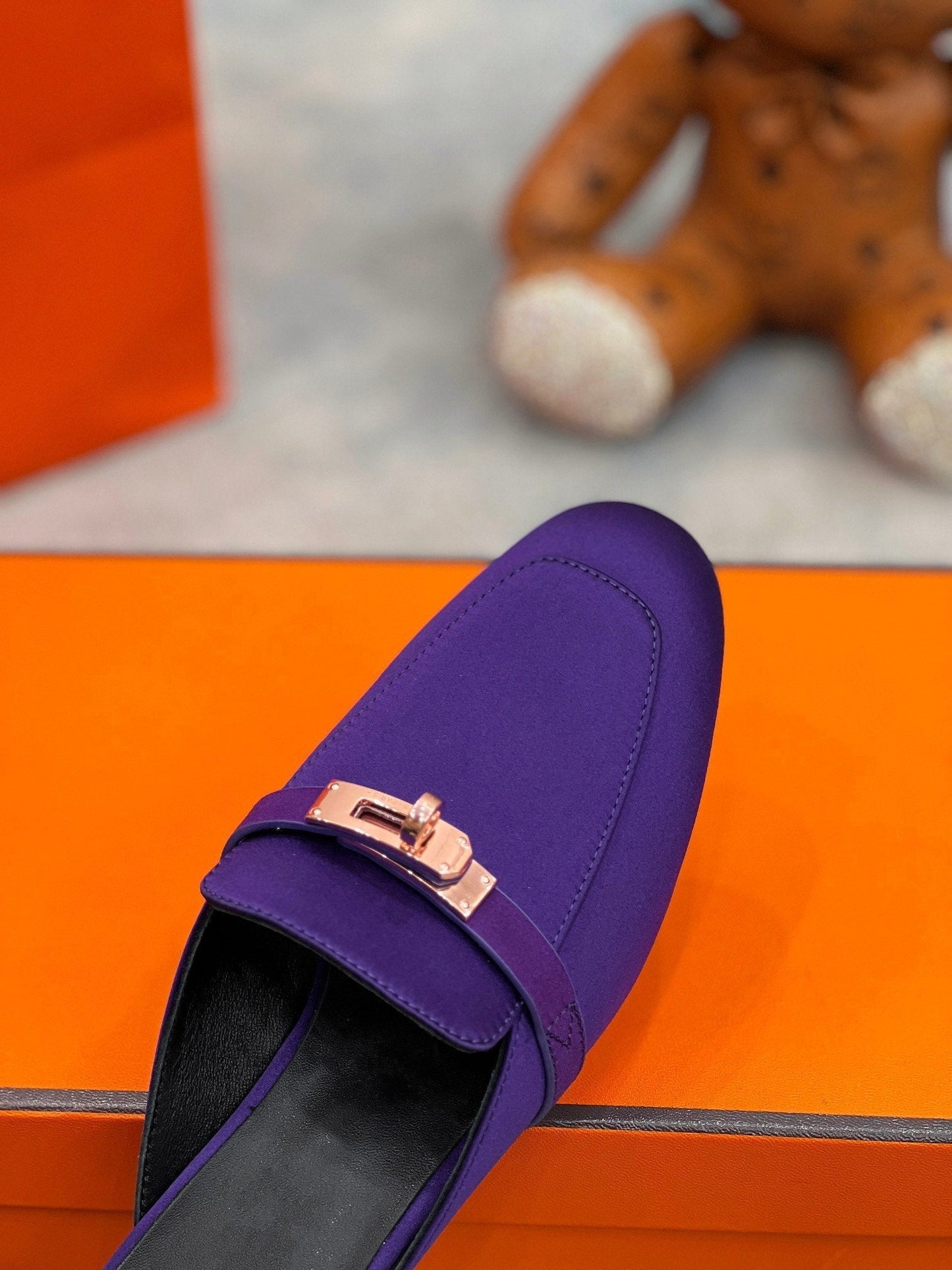 0Z Mule Violet Silk Thick Cloth/Sheepskin - 35