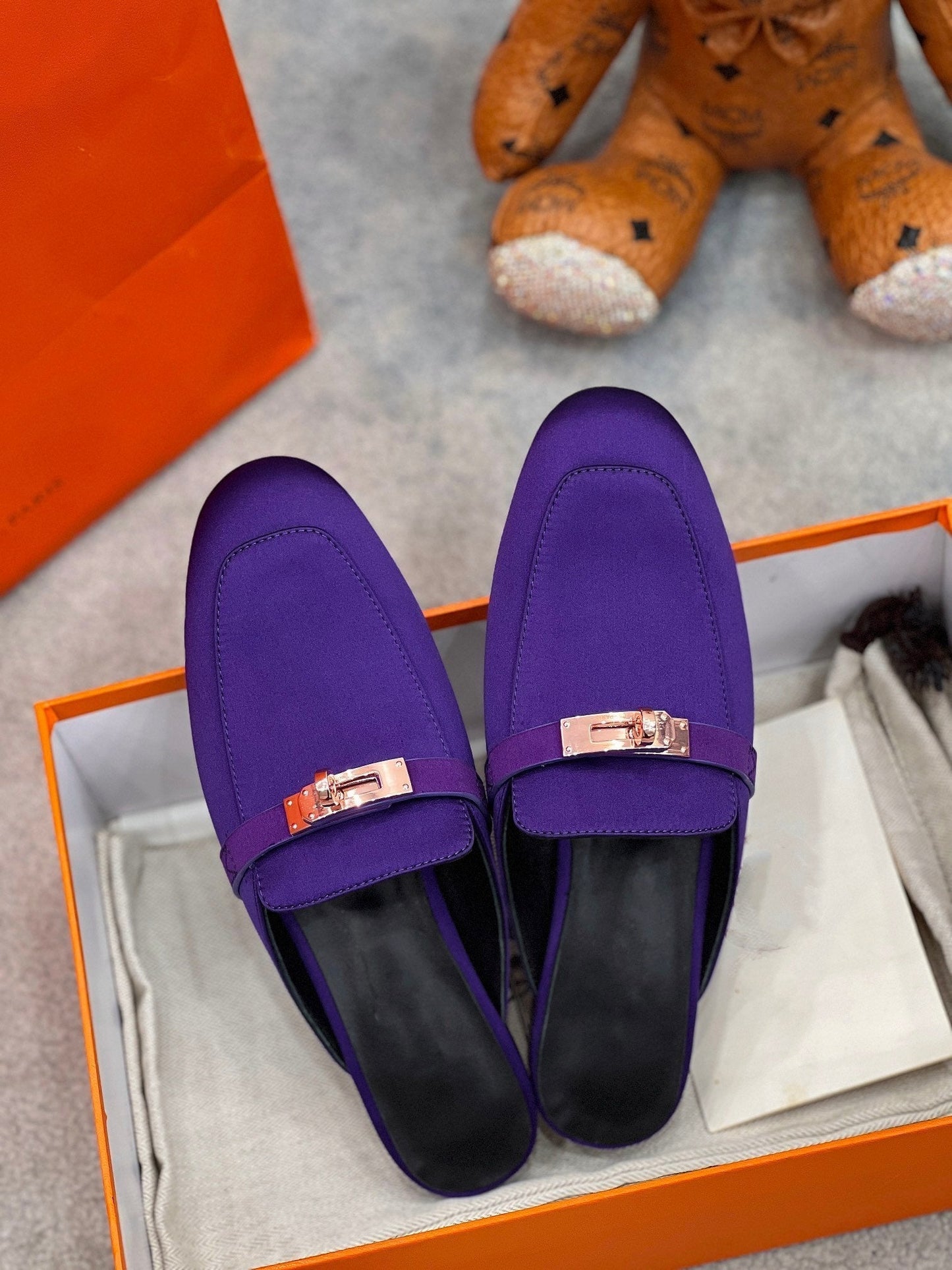 0Z Mule Violet Silk Thick Cloth/Sheepskin - 35