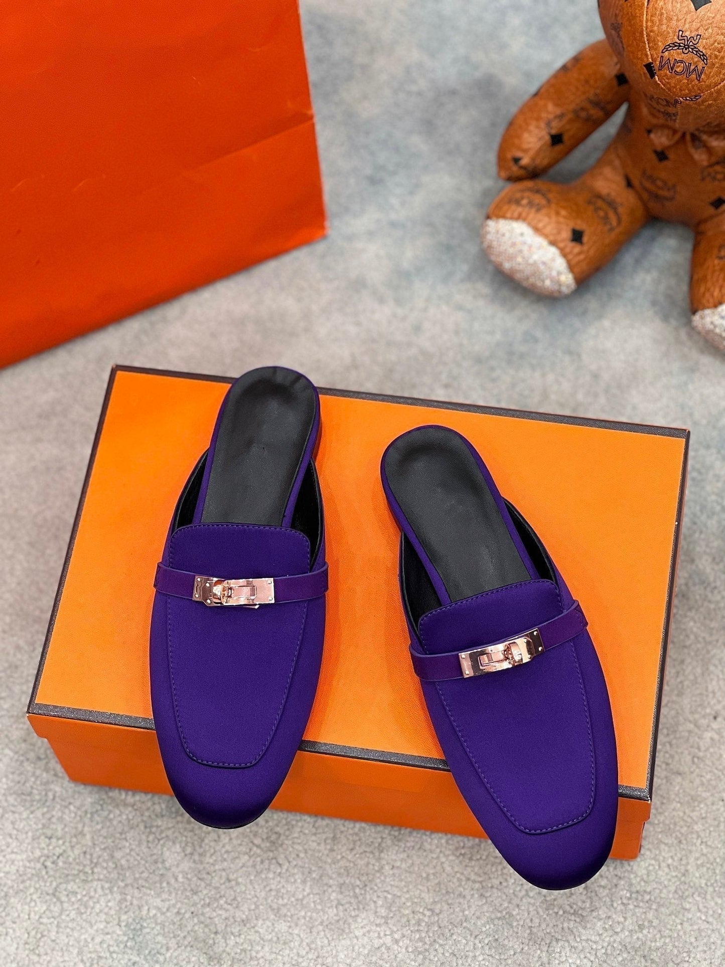 0Z Mule Violet Silk Thick Cloth/Sheepskin - 35