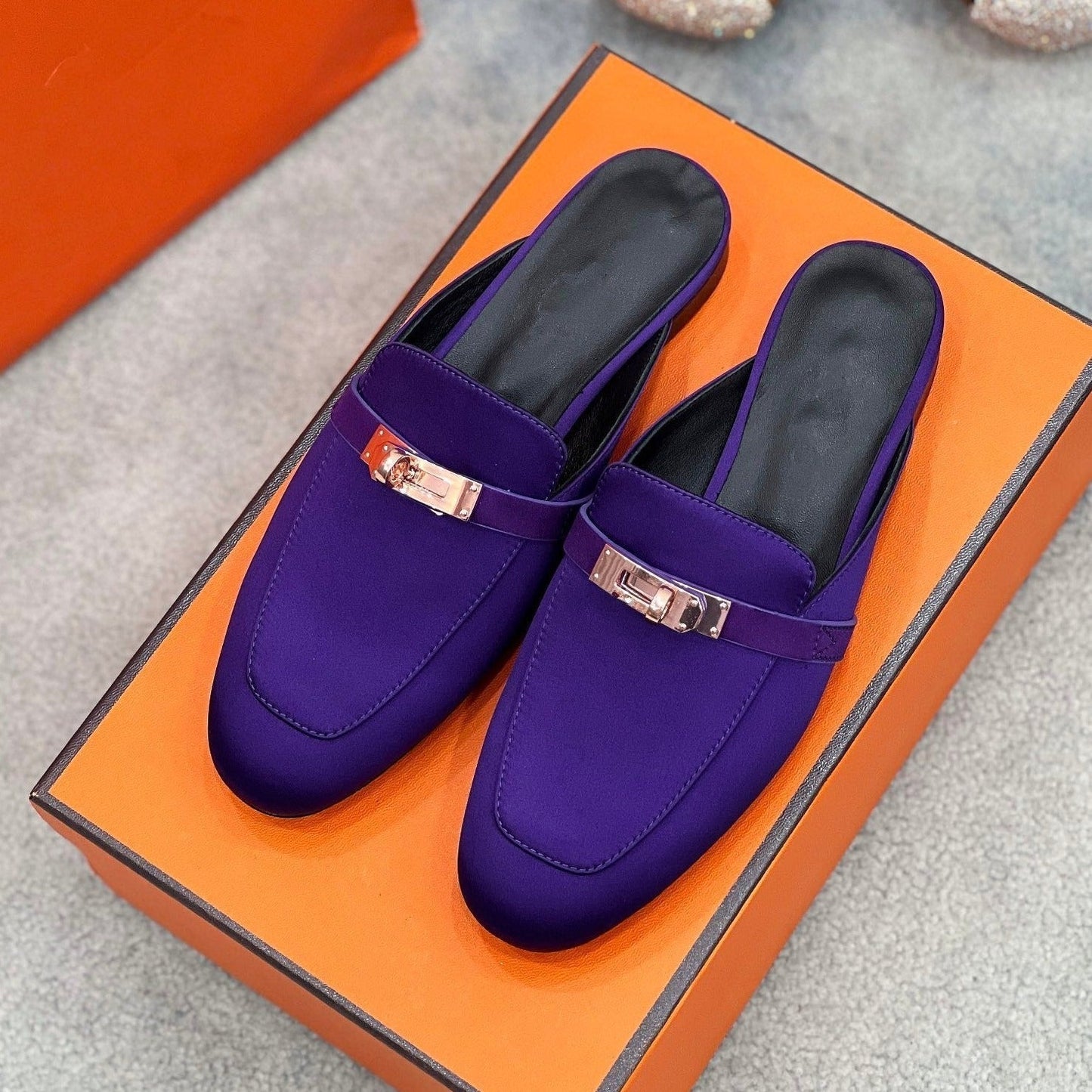 0Z Mule Violet Silk Thick Cloth/Sheepskin - 35