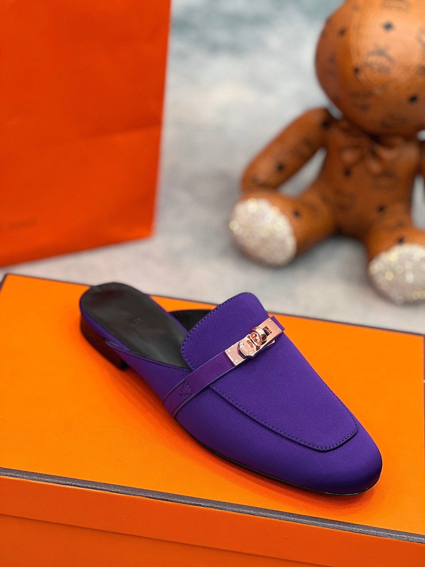 0Z Mule Violet Silk Thick Cloth/Sheepskin - 35