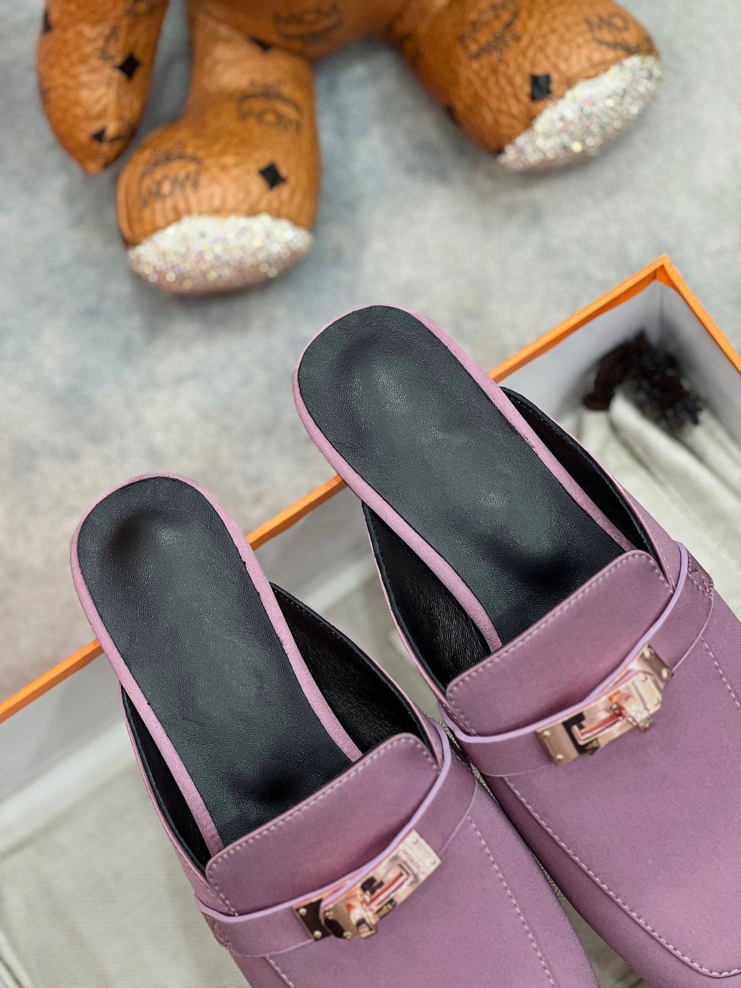 0Z Mule Purple Silk Thick Cloth/Sheepskin - 35
