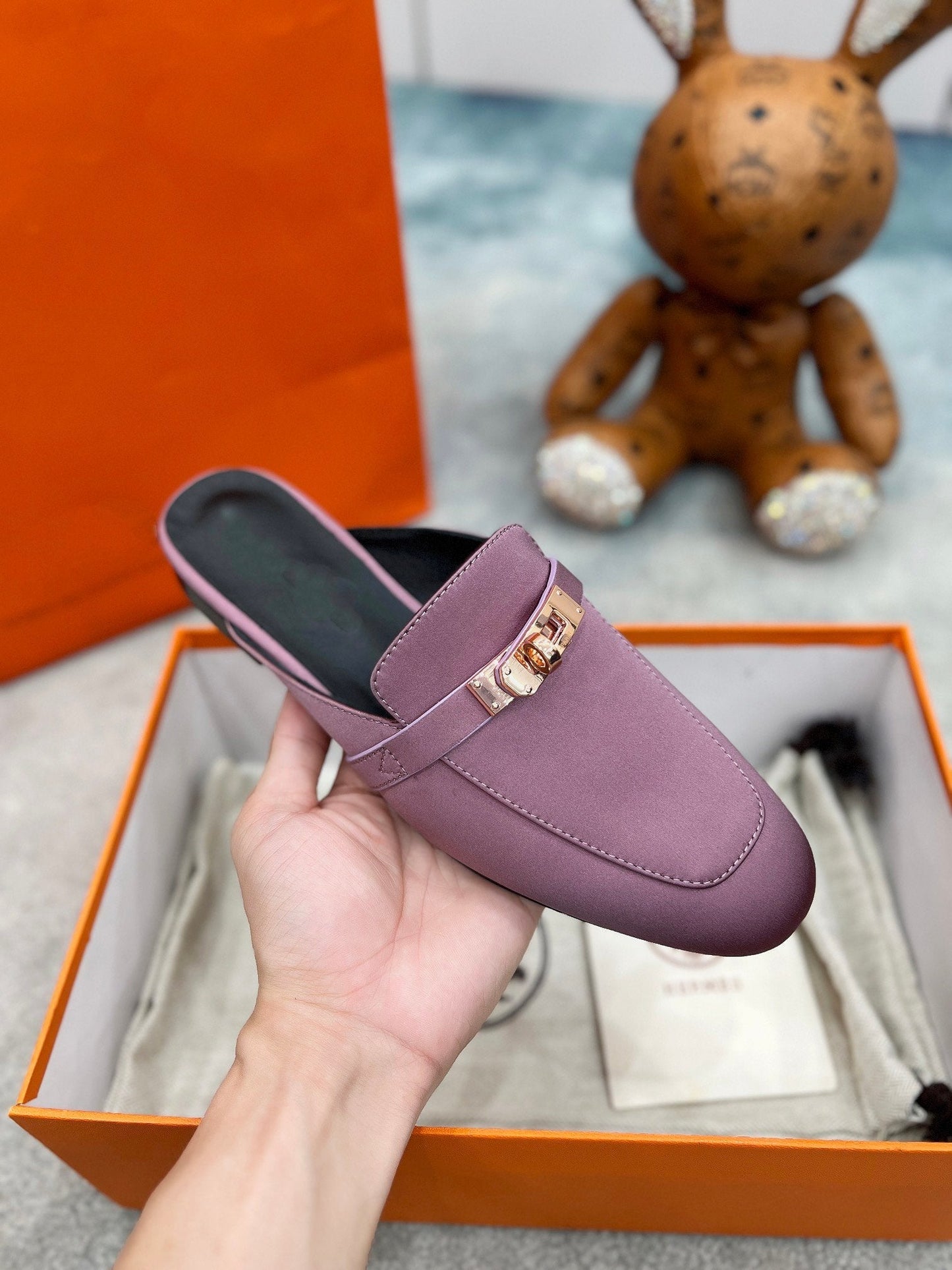 0Z Mule Purple Silk Thick Cloth/Sheepskin - 35