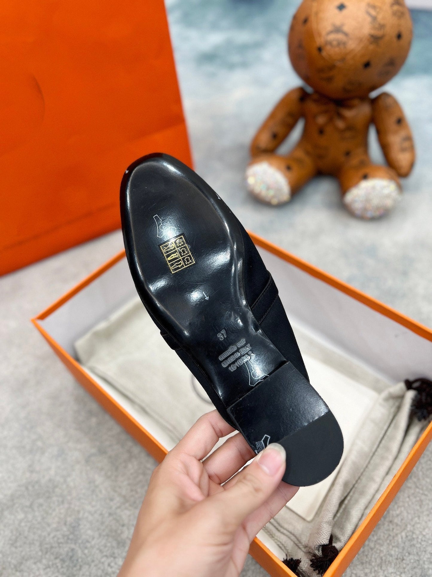 0Z Mule Black Silk Thick Cloth/Sheepskin - 35