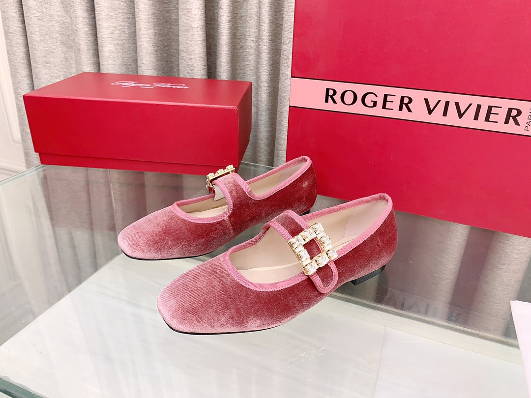 TRÈS VIVIER MARY JANE IN PINK VELVET - 34
