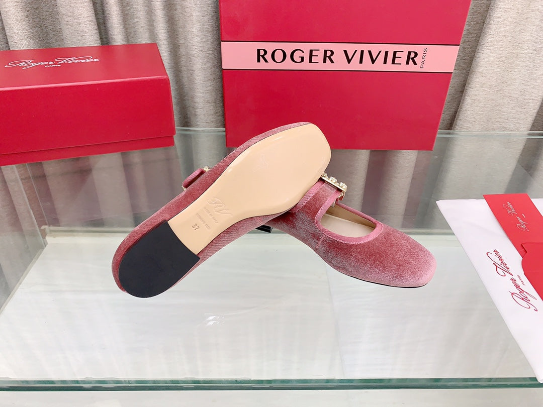 TRÈS VIVIER MARY JANE IN PINK VELVET - 34