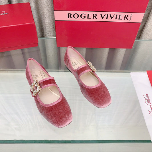 TRÈS VIVIER MARY JANE IN PINK VELVET - 34