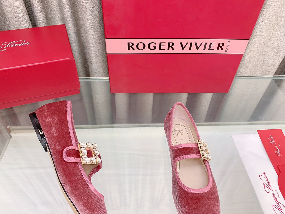 TRÈS VIVIER MARY JANE IN PINK VELVET - 34