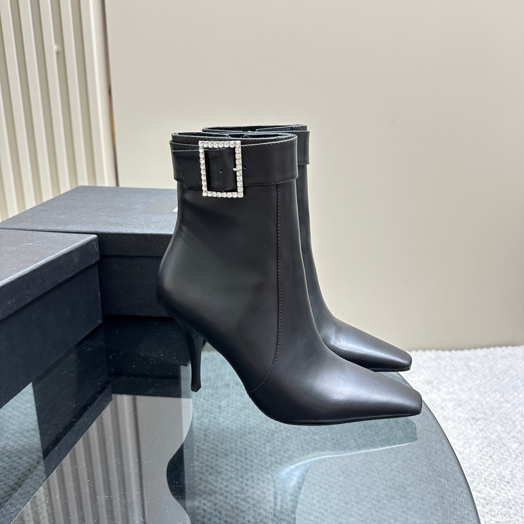 SL CLAUDE BOOTS BLACK CALFSKIN - 35