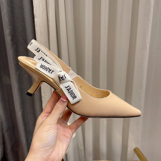 J'ADIOR SLINGBACK PUMPS IN BEIGE CALFSKIN - 34