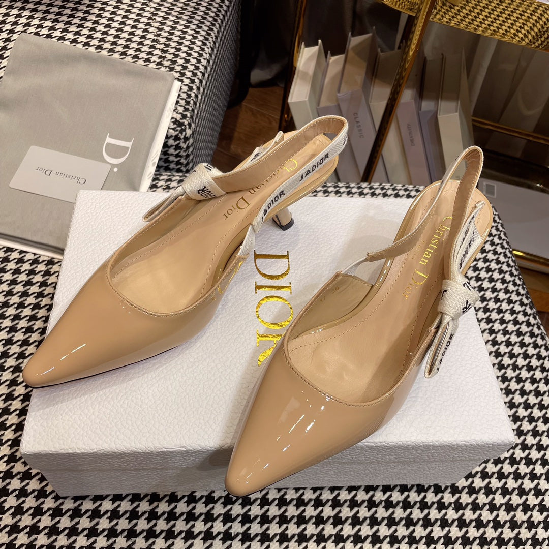 J'ADIOR SLINGBACK PUMPS IN BEIGE CALFSKIN - 34
