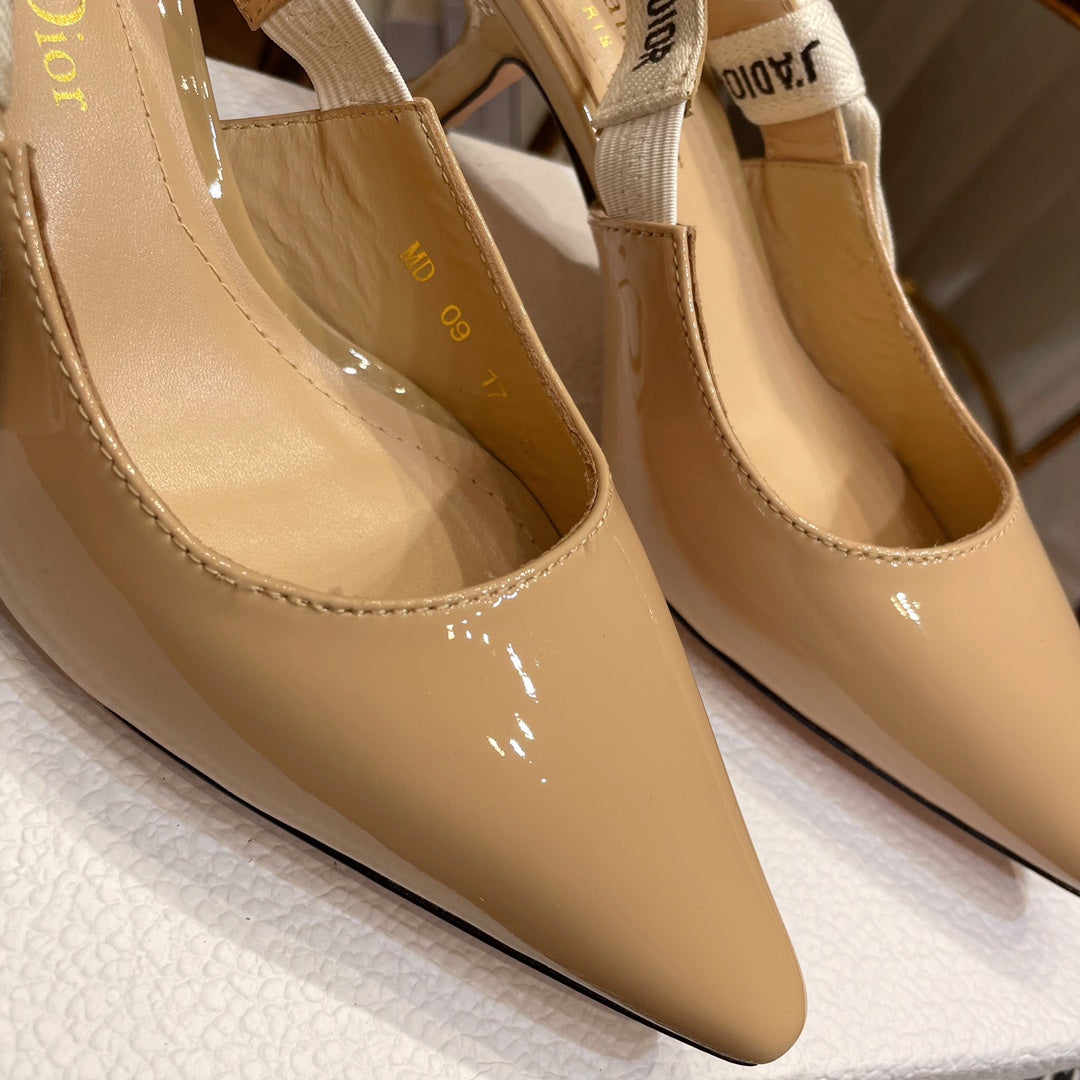 J'ADIOR SLINGBACK PUMPS IN BEIGE CALFSKIN - 34