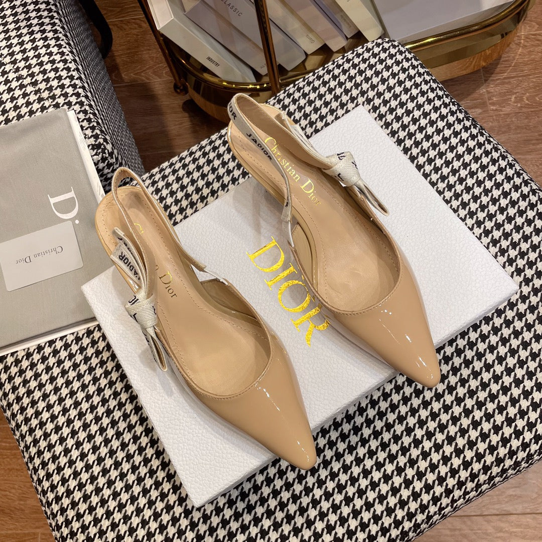 J'ADIOR SLINGBACK PUMPS IN BEIGE CALFSKIN - 34