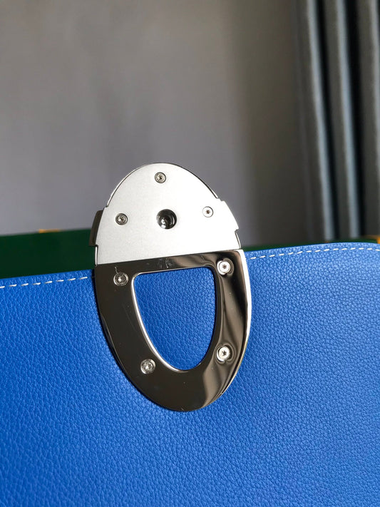 СУМКА 233 BAG 25 З ТЕЛЯЧОЇ ШКІРИ КОЛЬОРУ САПФІР І КАНВАСУ GOYARDINE