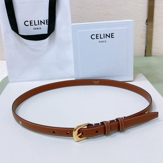 CL MINI 18 MM WESTERN BELT IN BRONZE BROWN CALFSKIN GOLD HARDWARE - 30