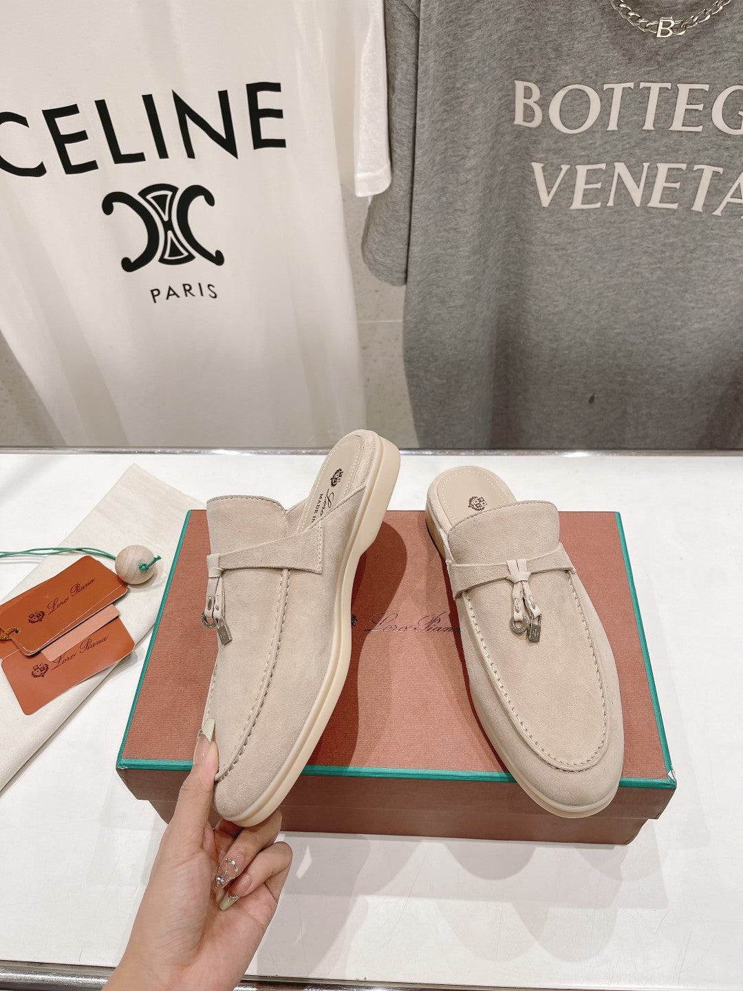 LP CHARMS WALK BABOUCHE LOAFERS BEIGE SUEDE - 35