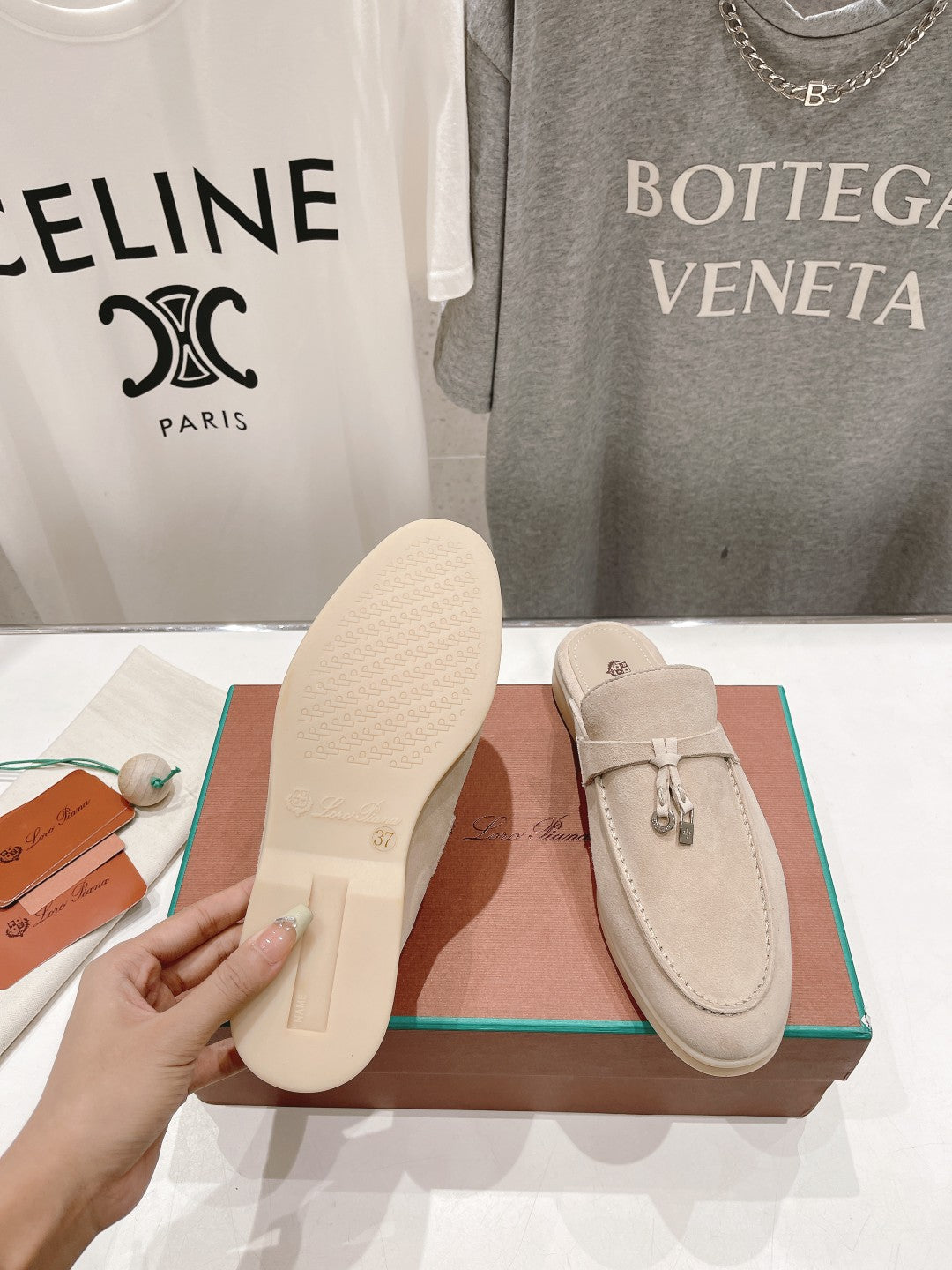 LP CHARMS WALK BABOUCHE LOAFERS BEIGE SUEDE - 35