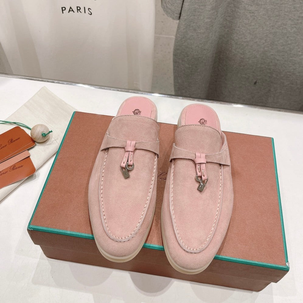 LP CHARMS WALK BABOUCHE LOAFERS PASTEL PINK SUEDE - 35