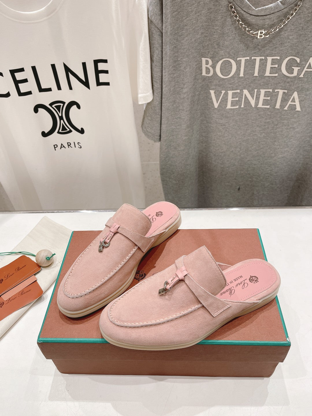 LP CHARMS WALK BABOUCHE LOAFERS PASTEL PINK SUEDE - 35