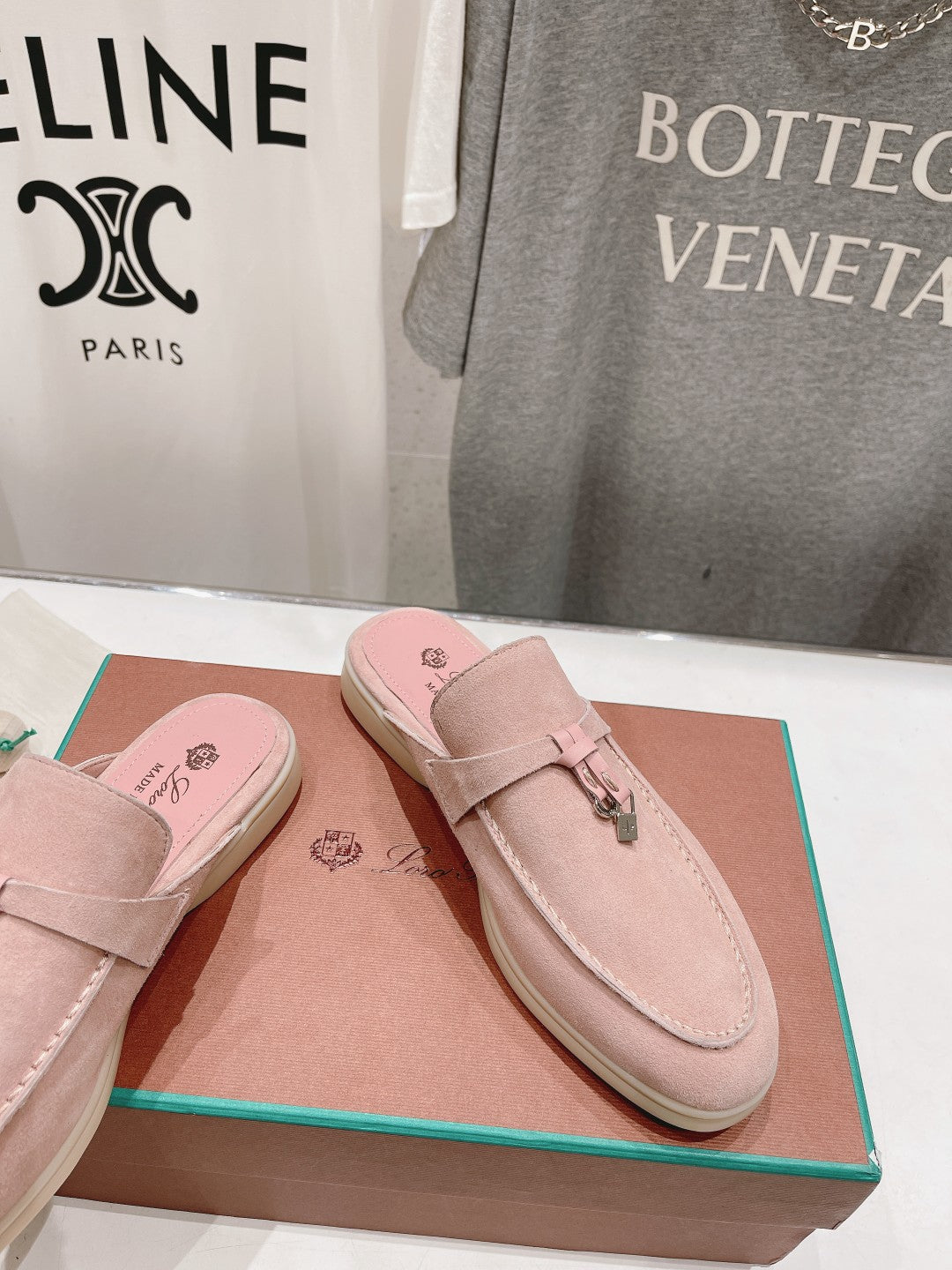 LP CHARMS WALK BABOUCHE LOAFERS PASTEL PINK SUEDE - 35