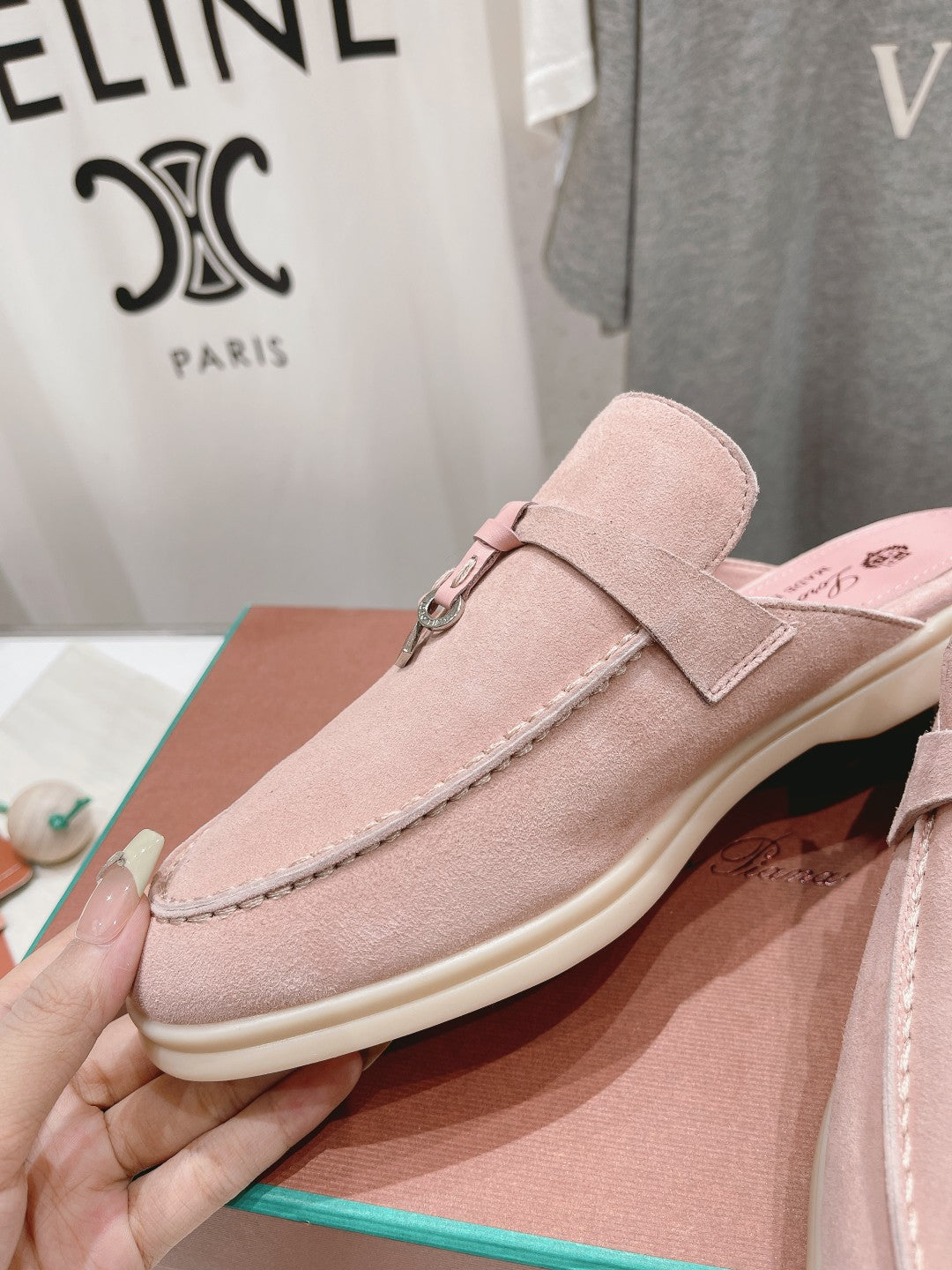 LP CHARMS WALK BABOUCHE LOAFERS PASTEL PINK SUEDE - 35