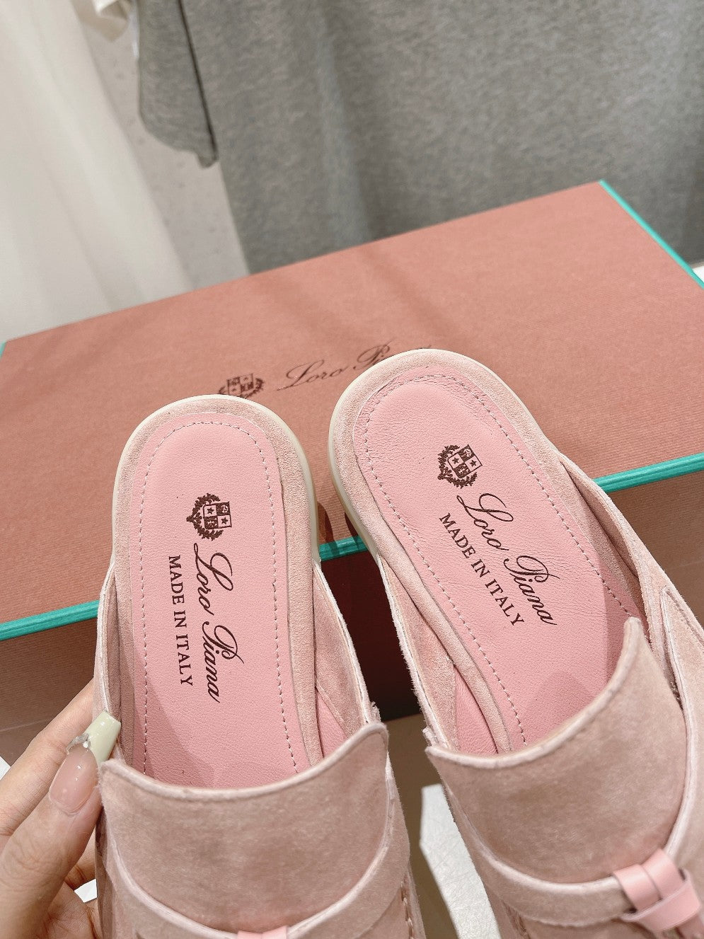 LP CHARMS WALK BABOUCHE LOAFERS PASTEL PINK SUEDE - 35