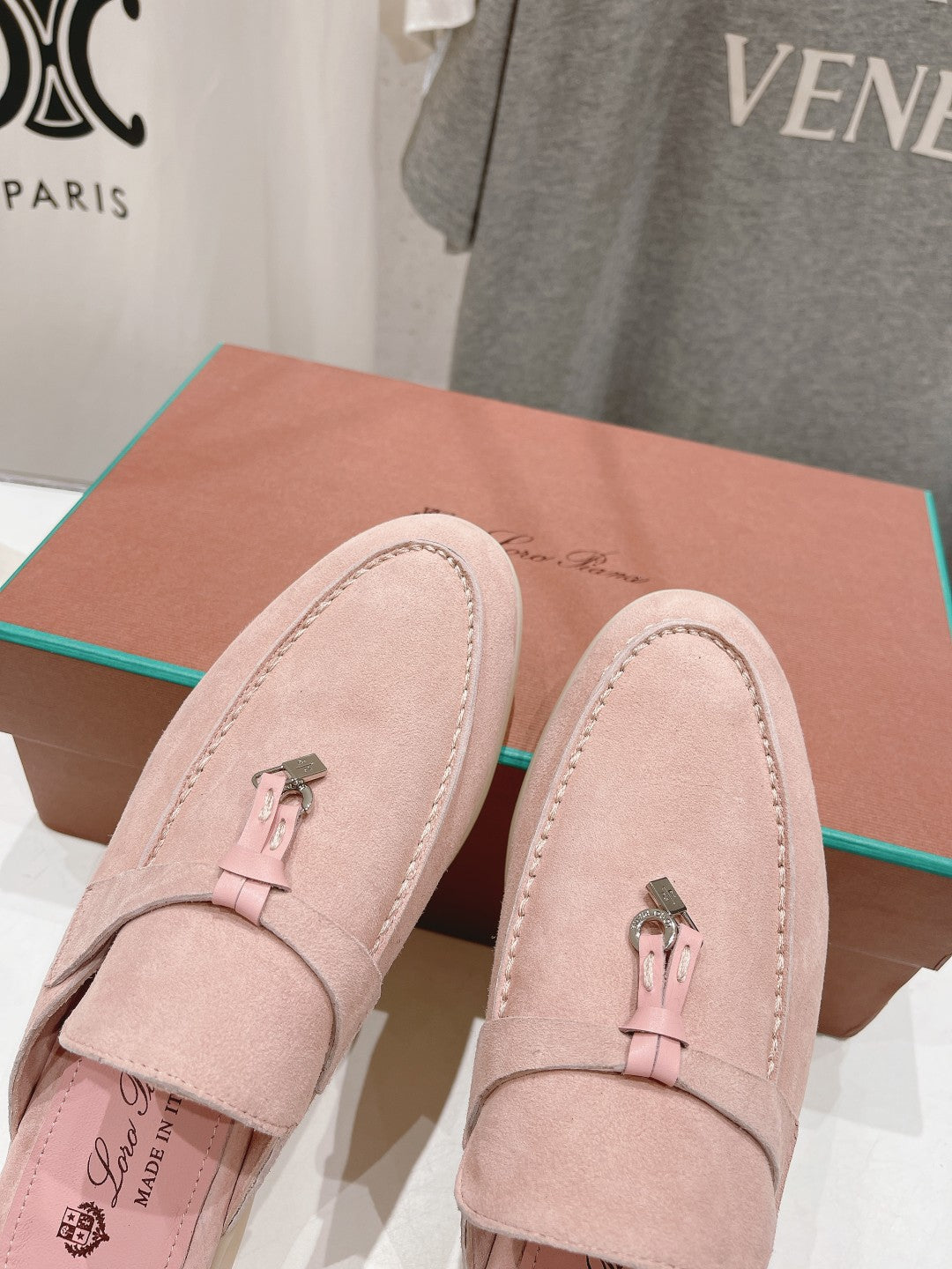 LP CHARMS WALK BABOUCHE LOAFERS PASTEL PINK SUEDE - 35