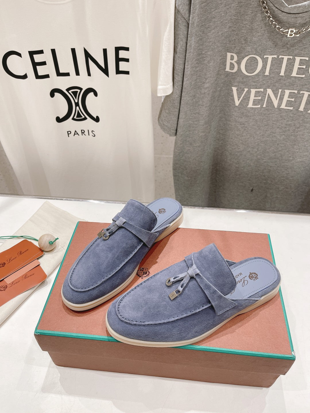 LP CHARMS WALK BABOUCHE LOAFERS CERULEAN SUEDE - 35