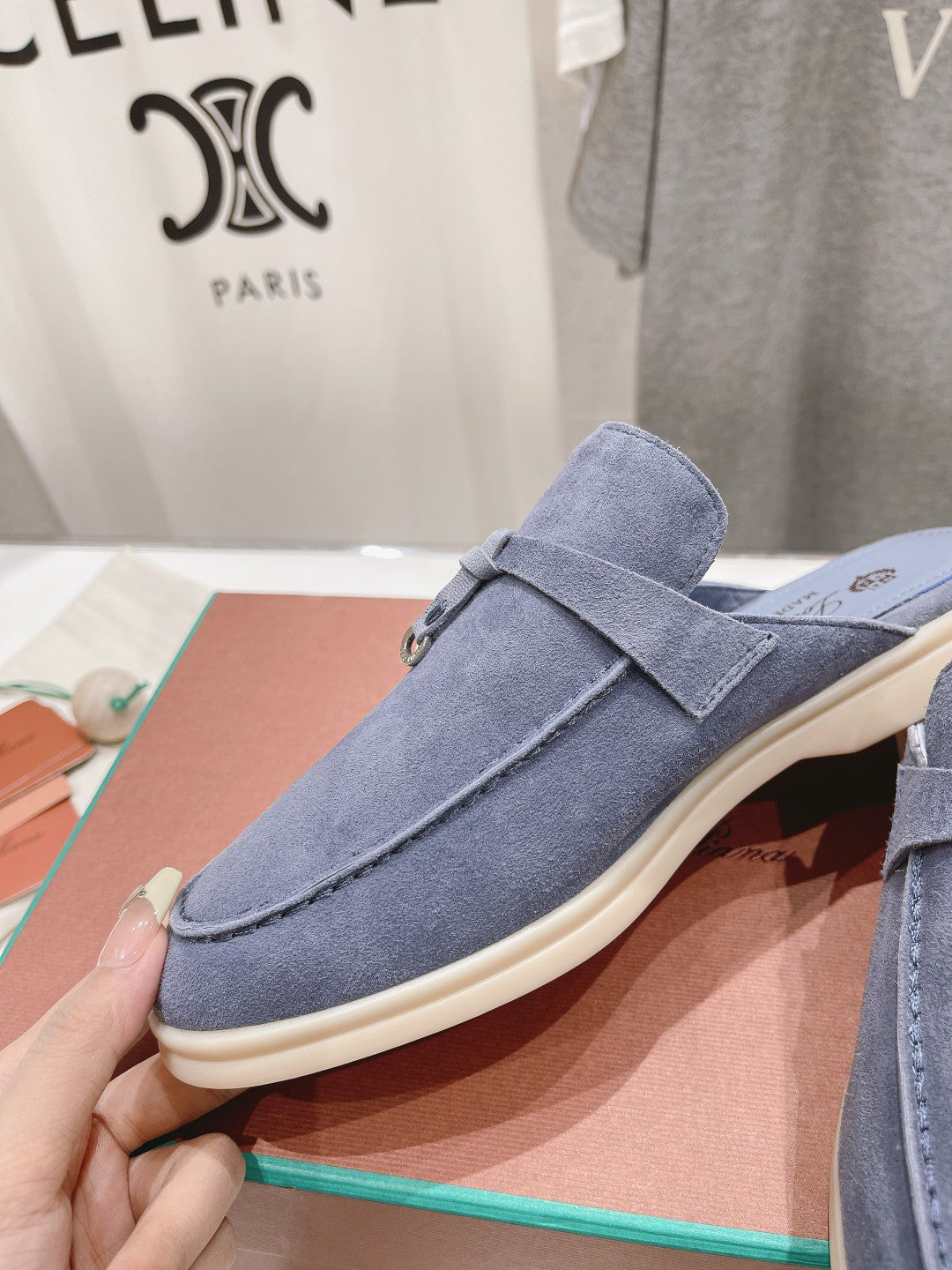 LP CHARMS WALK BABOUCHE LOAFERS CERULEAN SUEDE - 35