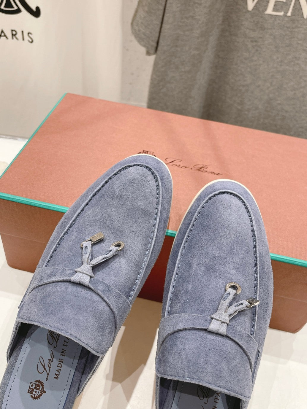 LP CHARMS WALK BABOUCHE LOAFERS CERULEAN SUEDE - 35