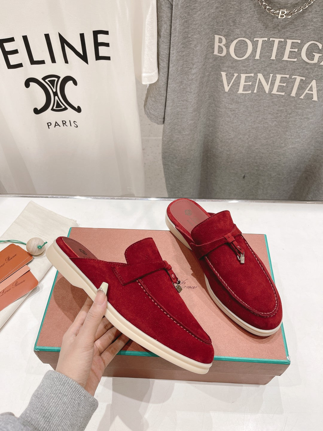 LP CHARMS WALK BABOUCHE LOAFERS CHERRY SUEDE - 35