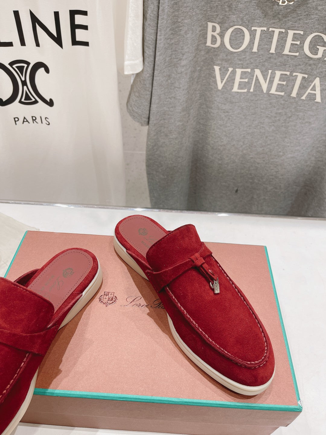 LP CHARMS WALK BABOUCHE LOAFERS CHERRY SUEDE - 35