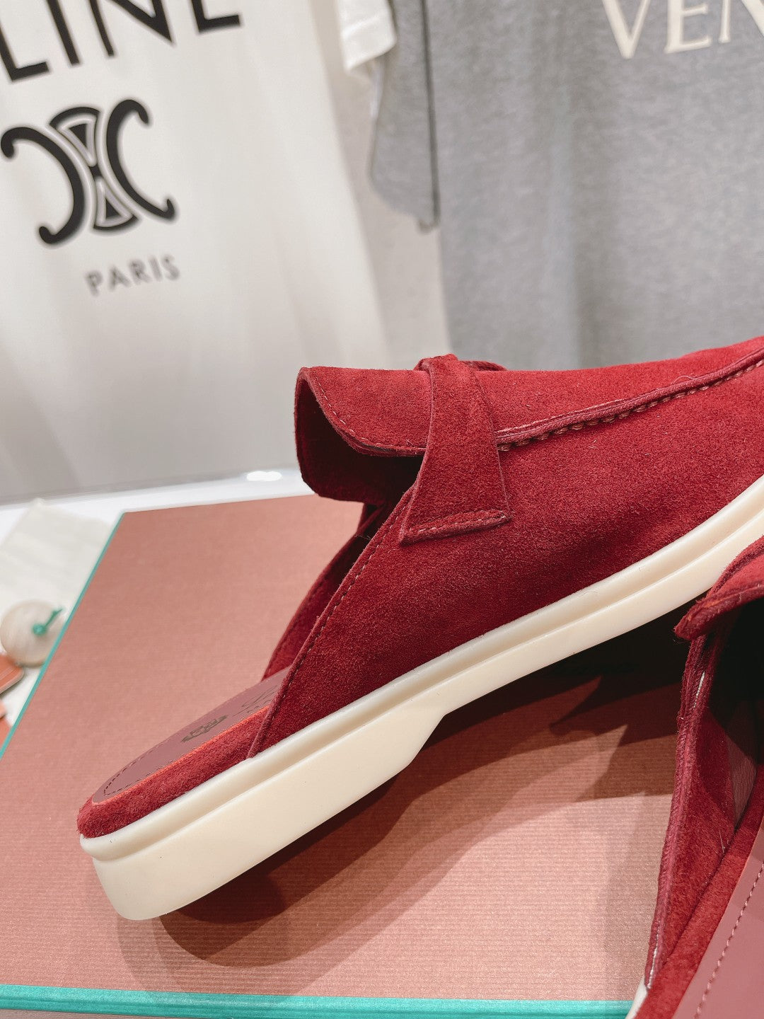 LP CHARMS WALK BABOUCHE LOAFERS CHERRY SUEDE - 35