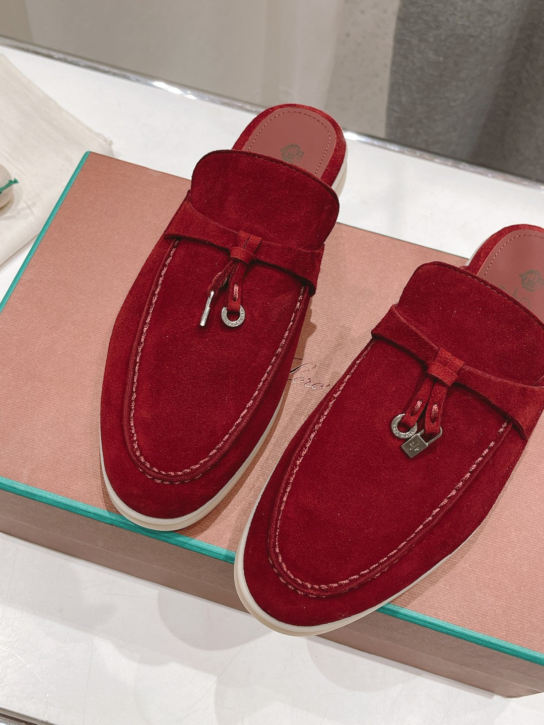 LP CHARMS WALK BABOUCHE LOAFERS CHERRY SUEDE - 35