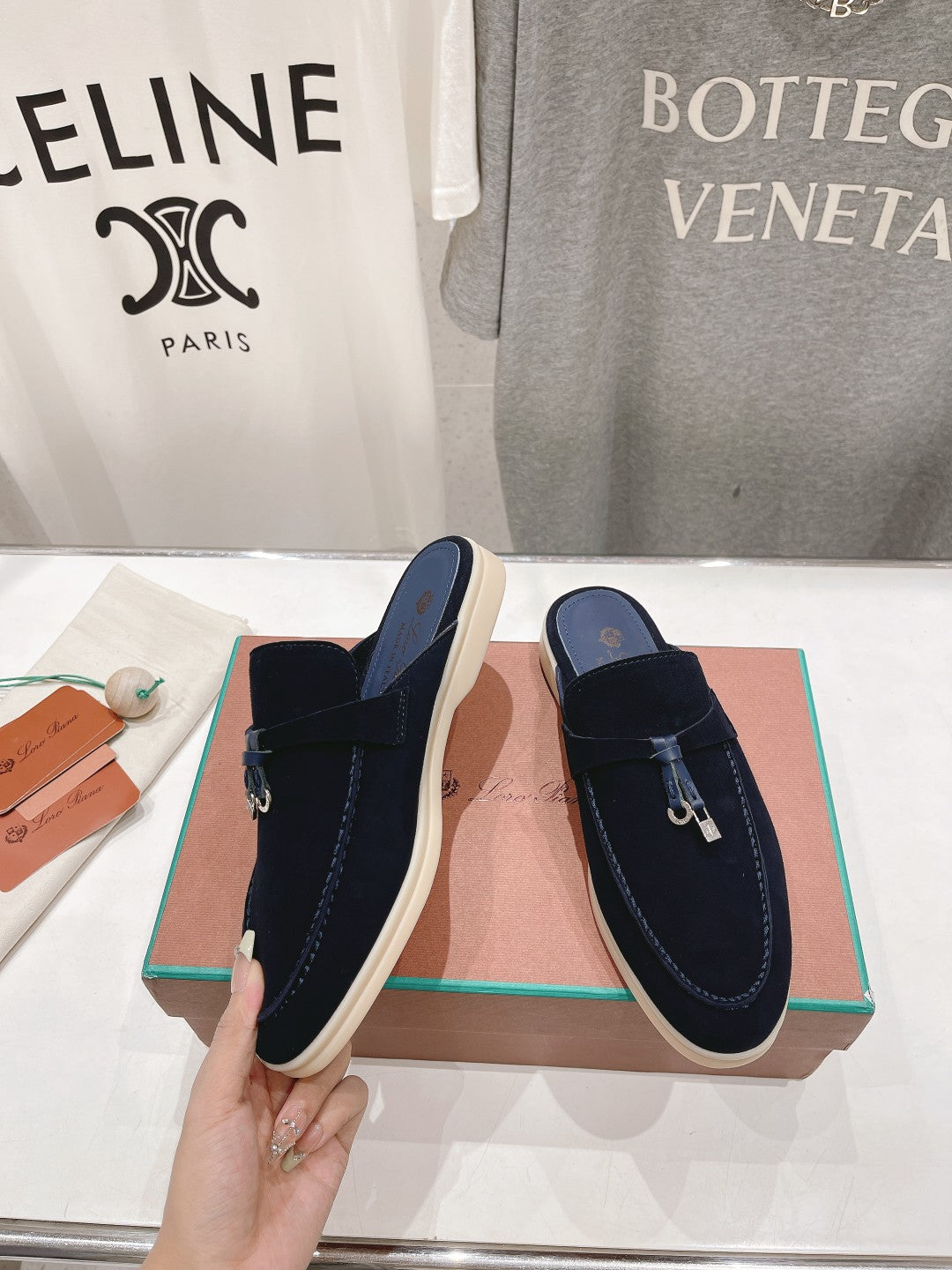 LP CHARMS WALK BABOUCHE LOAFERS DENIM SUEDE - 35