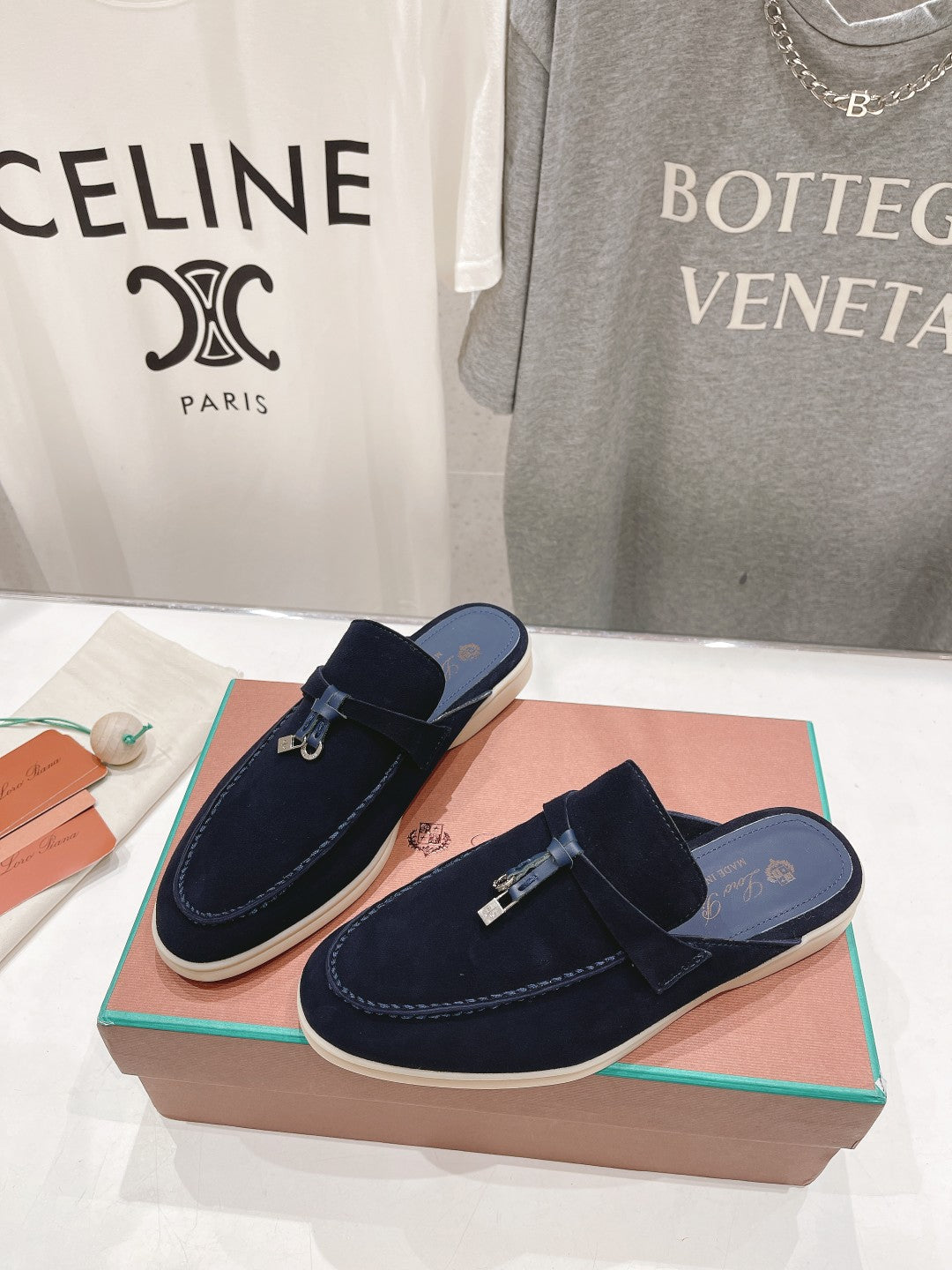 LP CHARMS WALK BABOUCHE LOAFERS DENIM SUEDE - 35