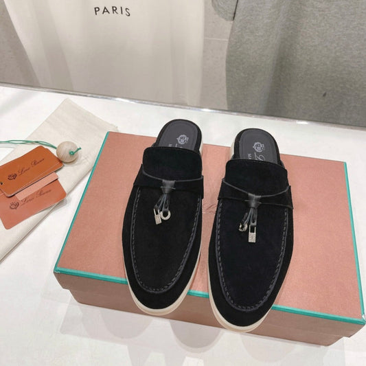 LP CHARMS WALK BABOUCHE LOAFERS BLACK SUEDE - 35