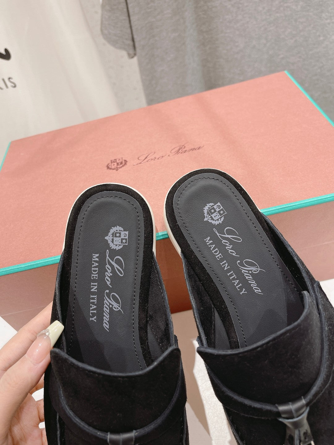 LP CHARMS WALK BABOUCHE LOAFERS BLACK SUEDE - 35