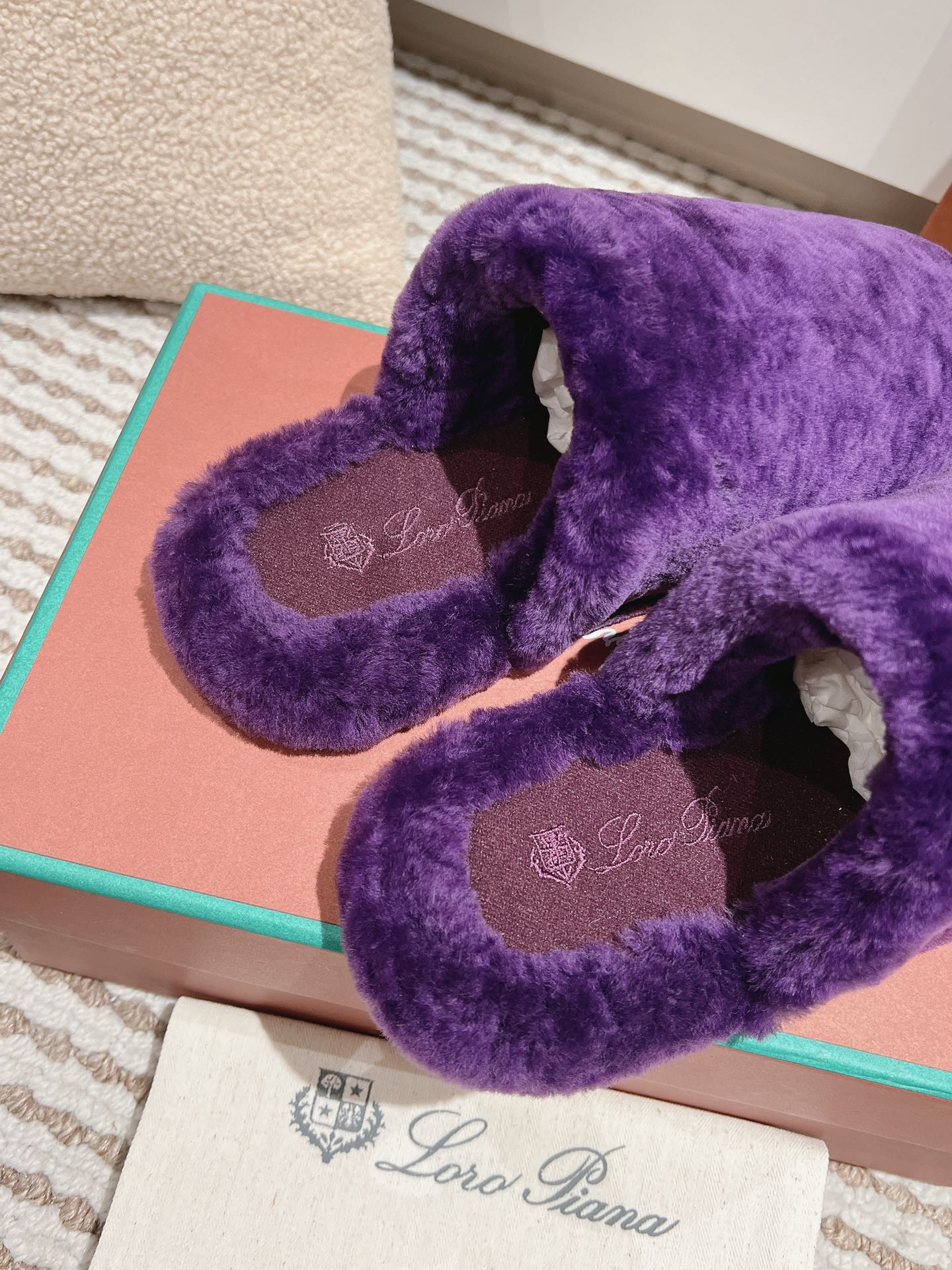 LP NATURAL WINTERCOZY WOOL VIOLET SLIPPERS - 35